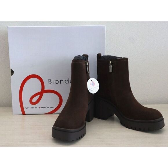Blondo RAQU01SD-205 Women's Sz 6.5M Brown Suede Raquel Waterproof Boots - Picture 1 of 16